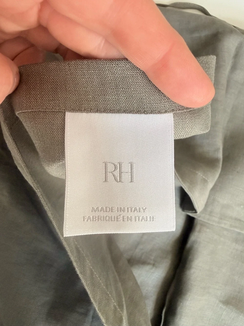 RH Italian Heritage Washed Linen Sham 28x34 Graphite Gray